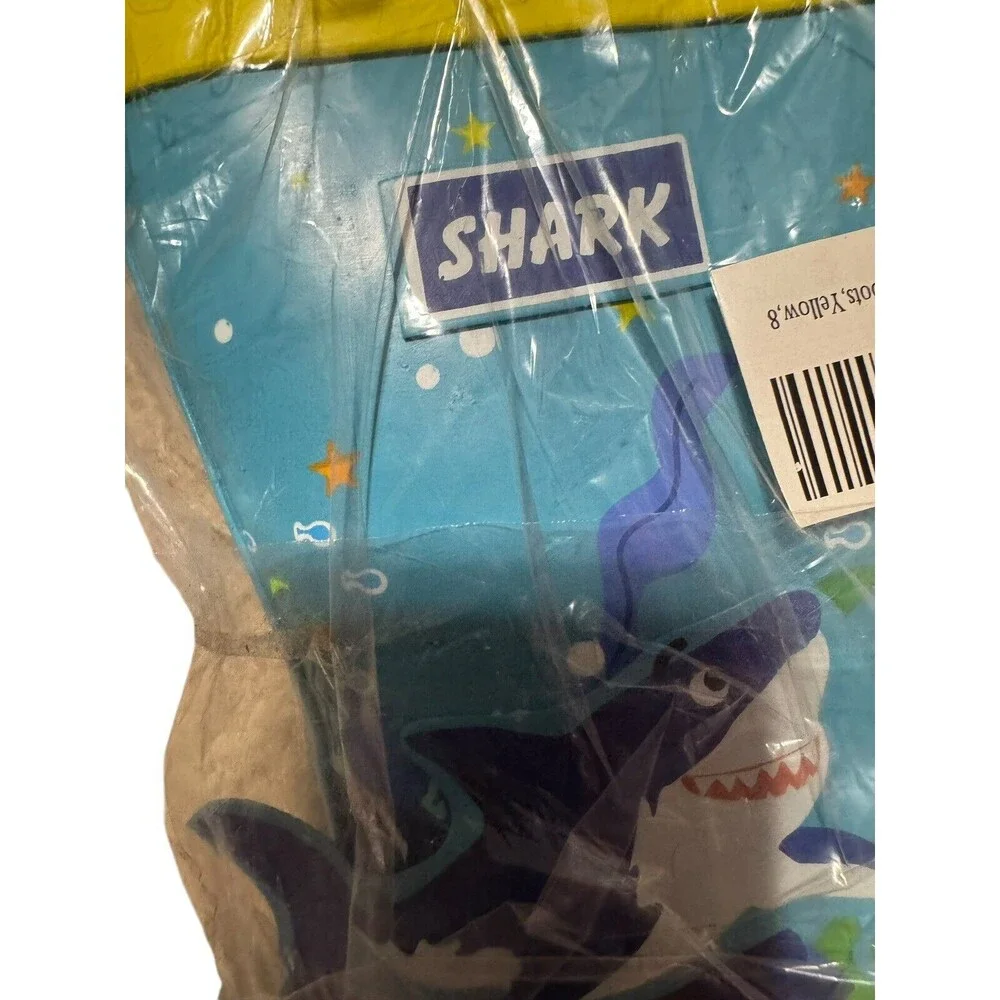 Toddler Rubber Rain Boots Under The Sea Shark Rubber Rain Boots Sz 8 New